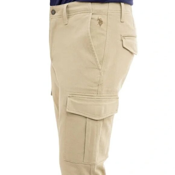 146. U.S. Polo Assn. Men's Cargo Pants in Beige - Picture 4 of 9